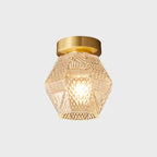 5 to 9 Inch Gold Modern Semi Flush Ceiling Light for Entryway