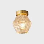 5 to 9 Inch Gold Modern Semi Flush Ceiling Light for Entryway