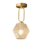 5 to 9 Inch Gold Modern Semi Flush Ceiling Light for Entryway