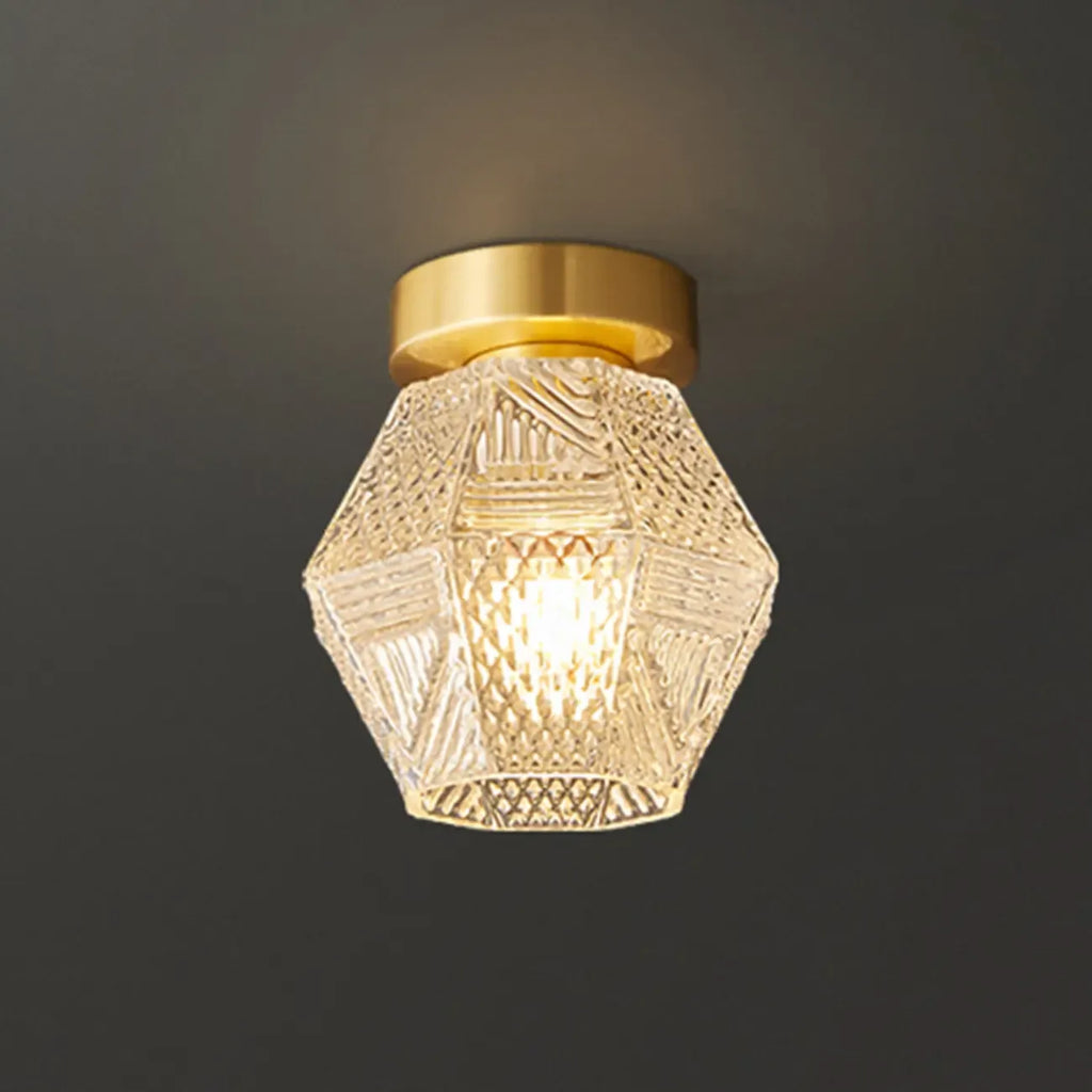 5 to 9 Inch Gold Modern Semi Flush Ceiling Light for Entryway