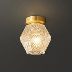 5 to 9 Inch Gold Modern Semi Flush Ceiling Light for Entryway