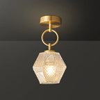 5 to 9 Inch Gold Modern Semi Flush Ceiling Light for Entryway