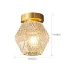 5 to 9 Inch Gold Modern Semi Flush Ceiling Light for Entryway