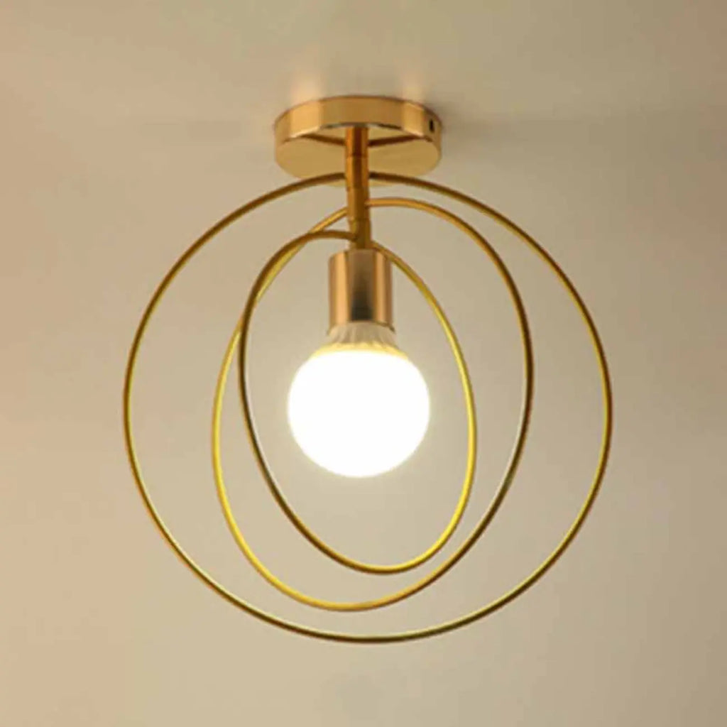 Creative Iron LED Semi Flush Lamp Fixture for Indoor Lighting