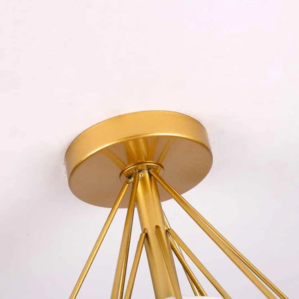 Creative Iron LED Semi Flush Lamp Fixture for Indoor Lighting