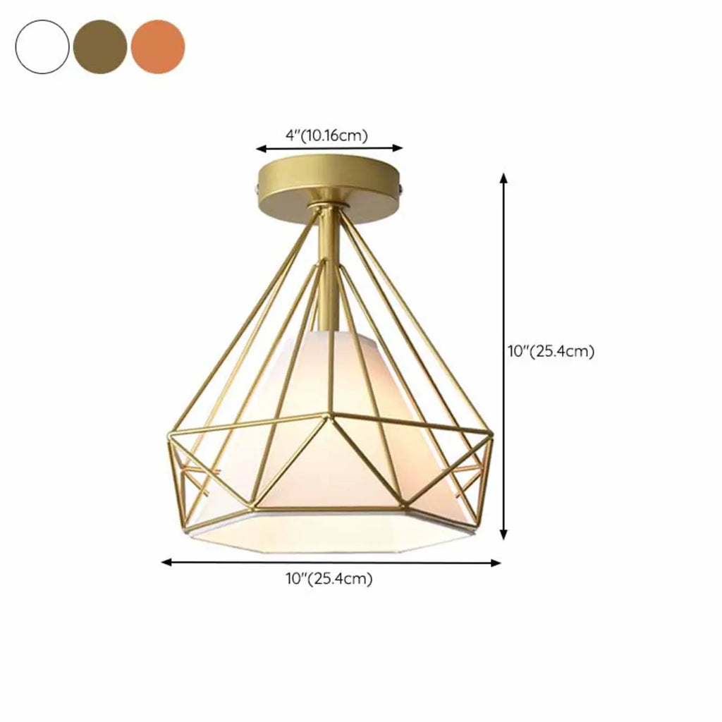 Creative Iron LED Semi Flush Lamp Fixture for Indoor Lighting