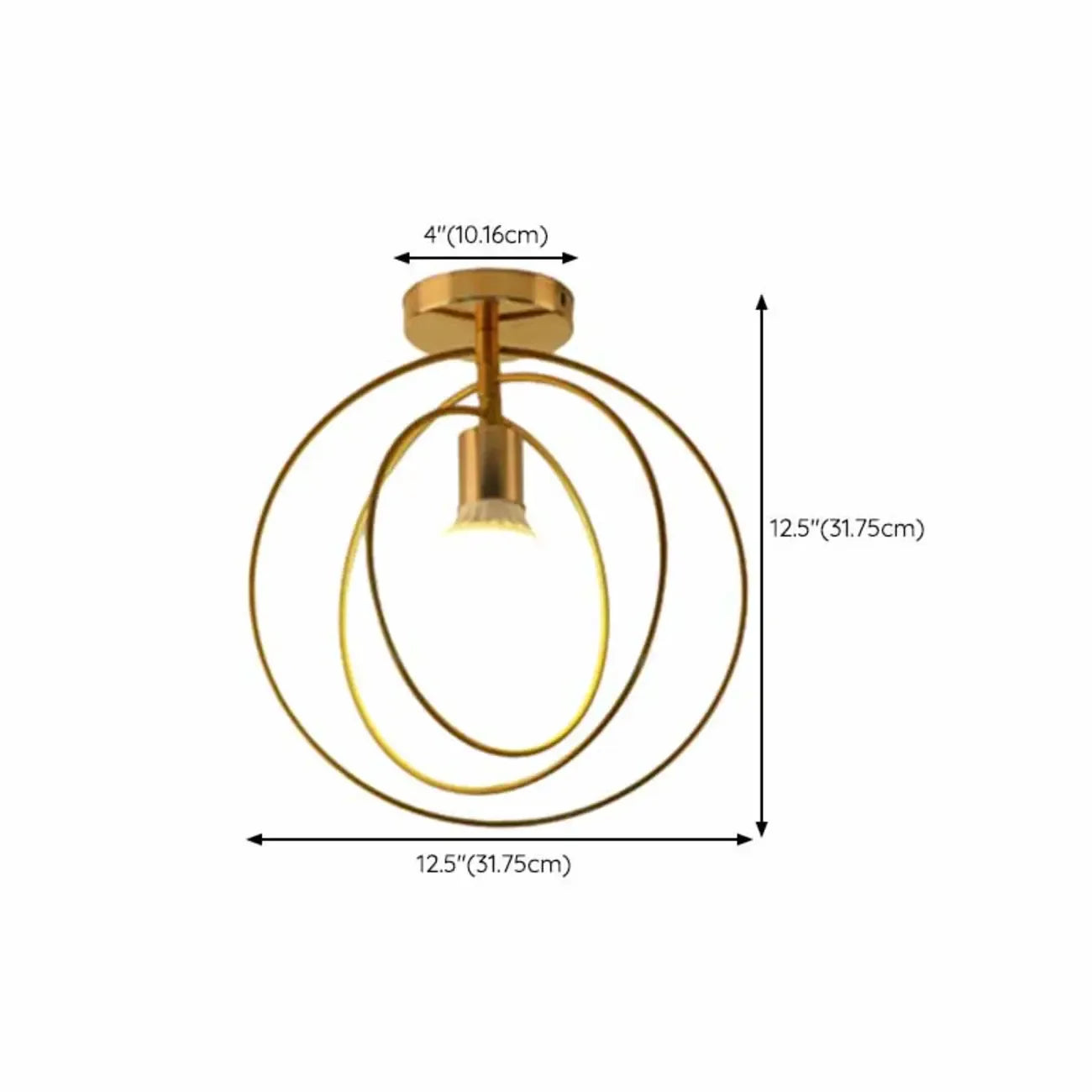 Creative Iron LED Semi Flush Lamp Fixture for Indoor Lighting
