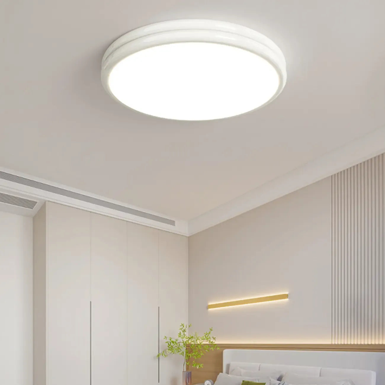 Double-Layer Round Flush Mount Ceiling Light for Living Room