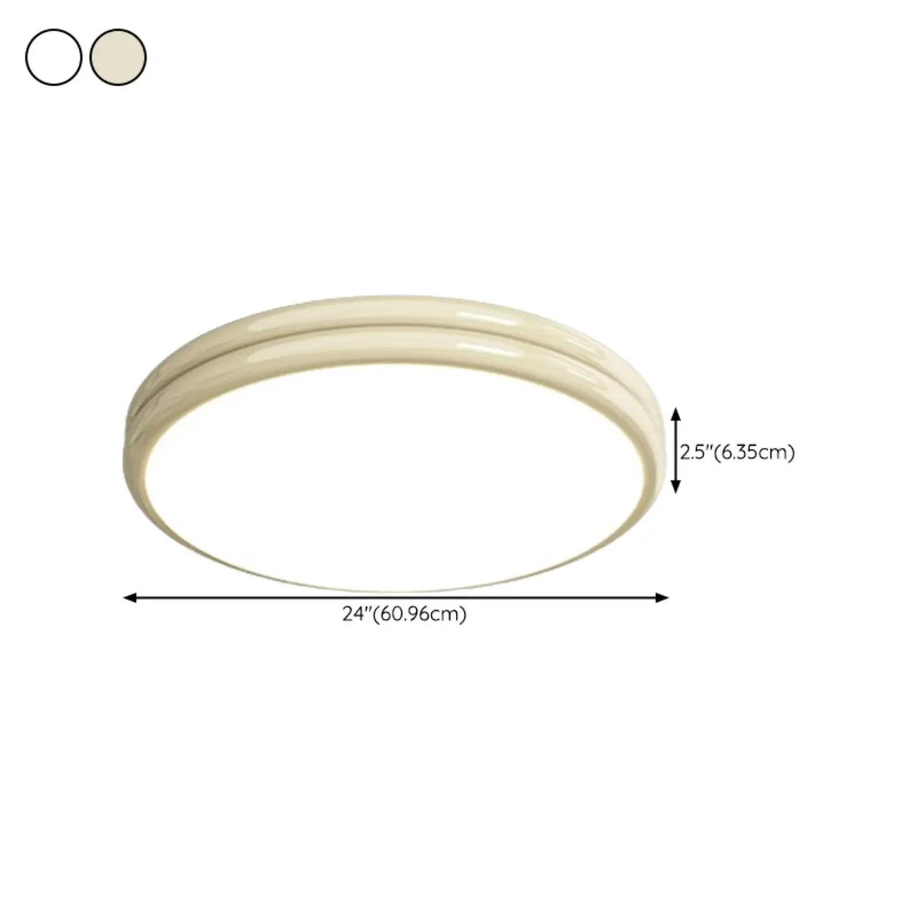 Double-Layer Round Flush Mount Ceiling Light for Living Room