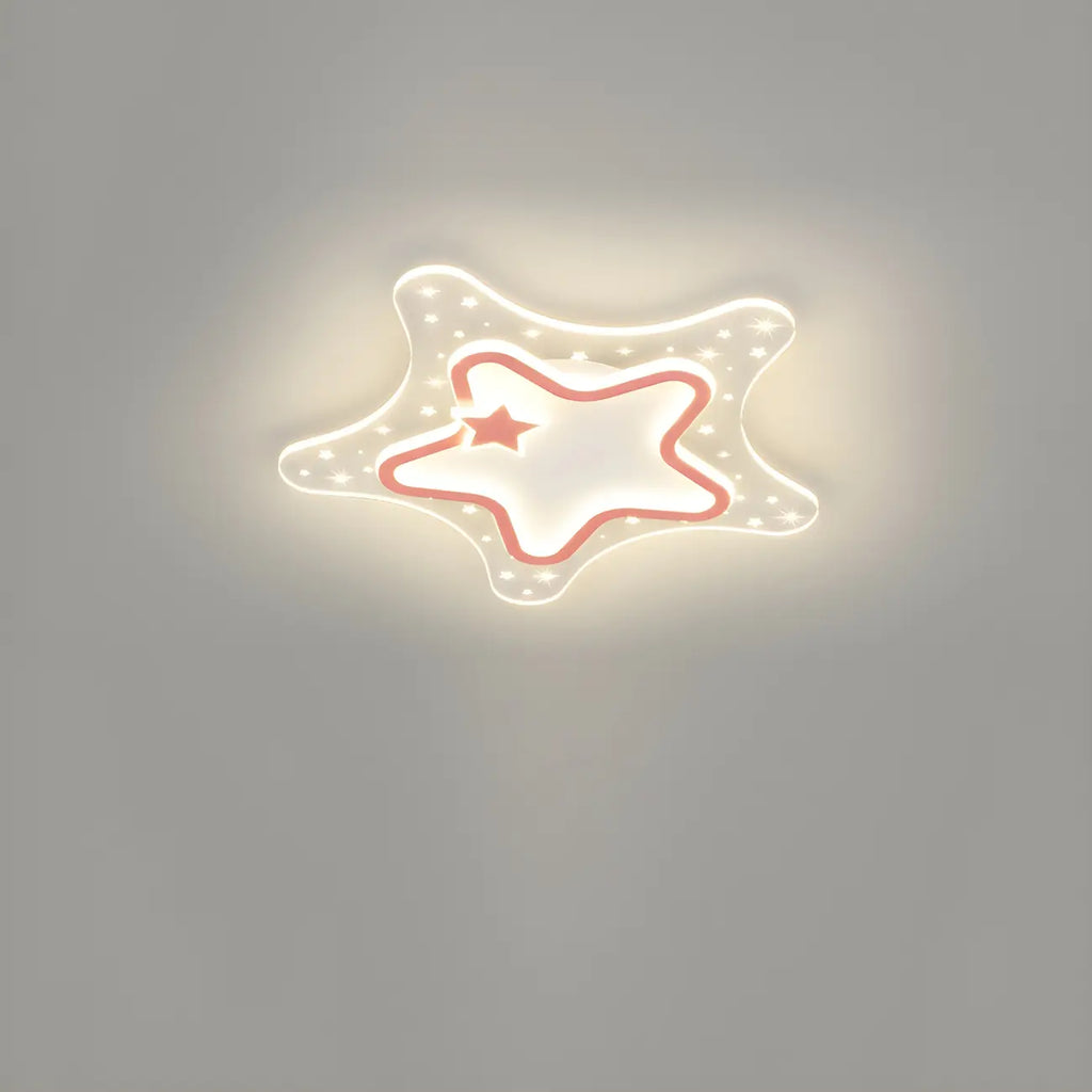 Dimmable Star LED Flush Ceiling Light for Kids Bedroom Decor