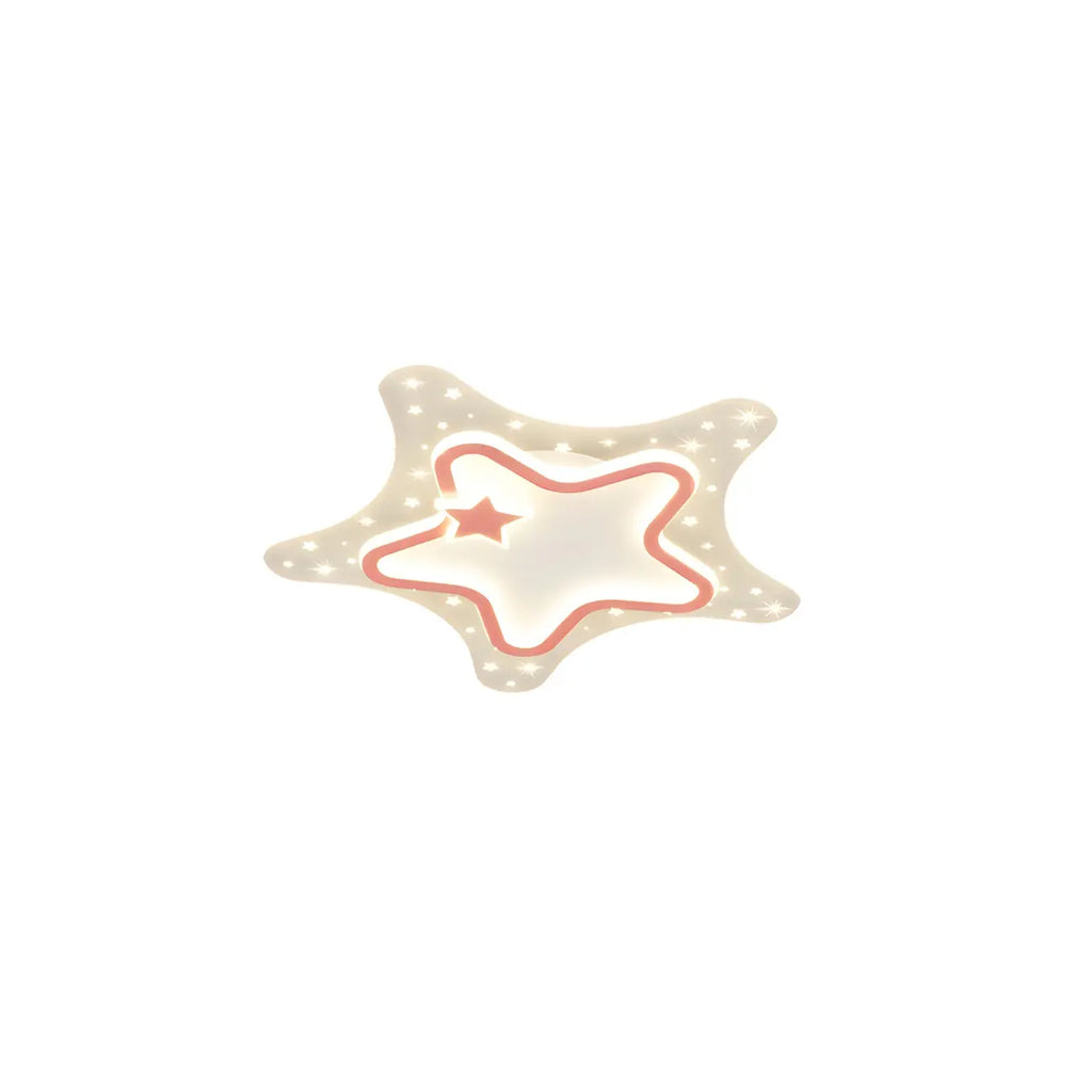 Dimmable Star LED Flush Ceiling Light for Kids Bedroom Decor