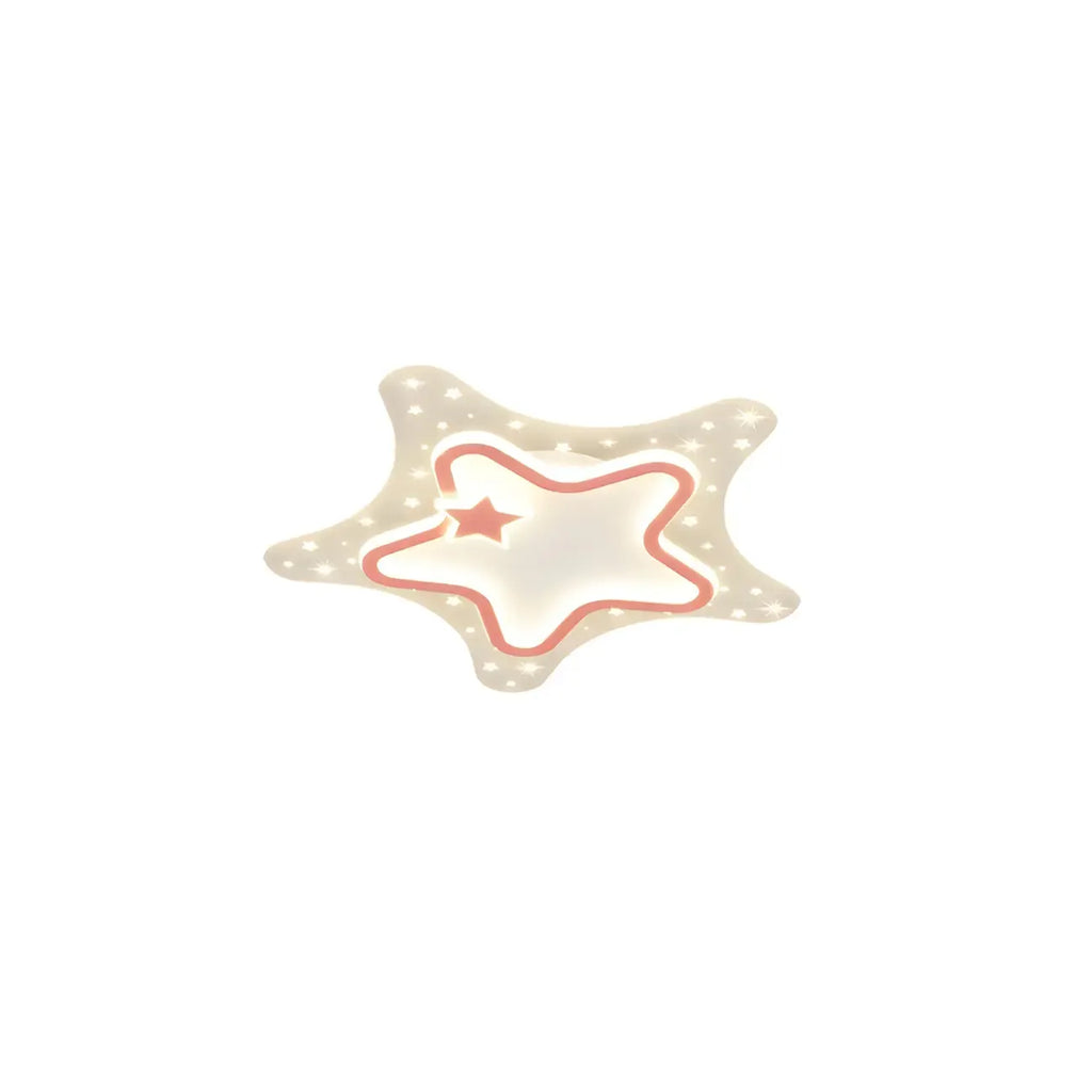 Dimmable Star LED Flush Ceiling Light for Kids Bedroom Decor