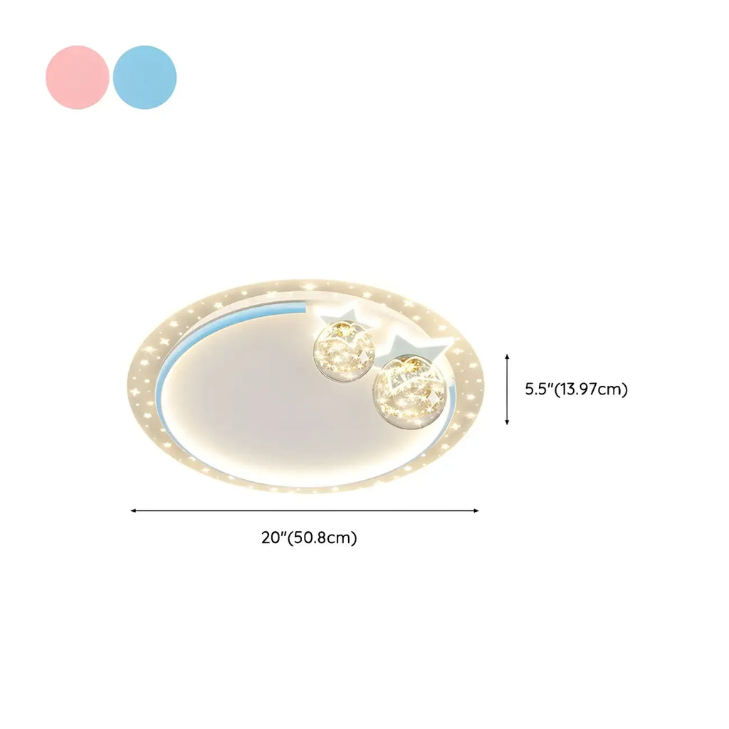 Dimmable Star LED Flush Ceiling Light for Kids Bedroom Decor