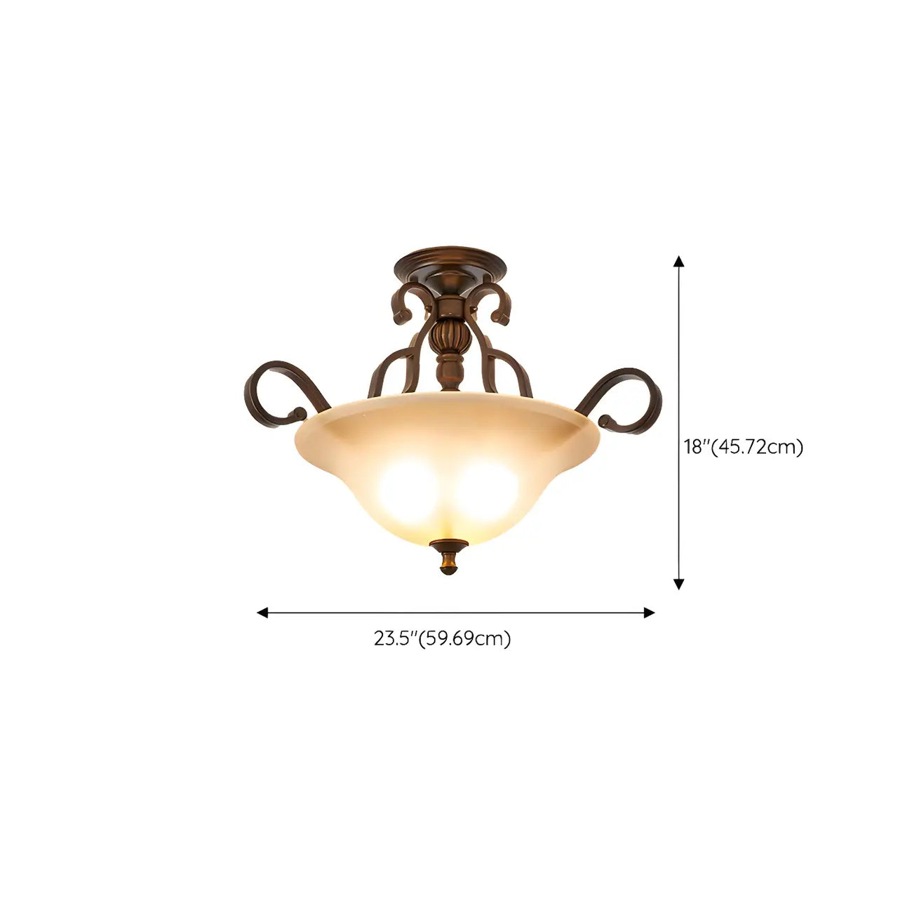 Contemporary 3-Light Ceiling Lamp for Living Room Decor