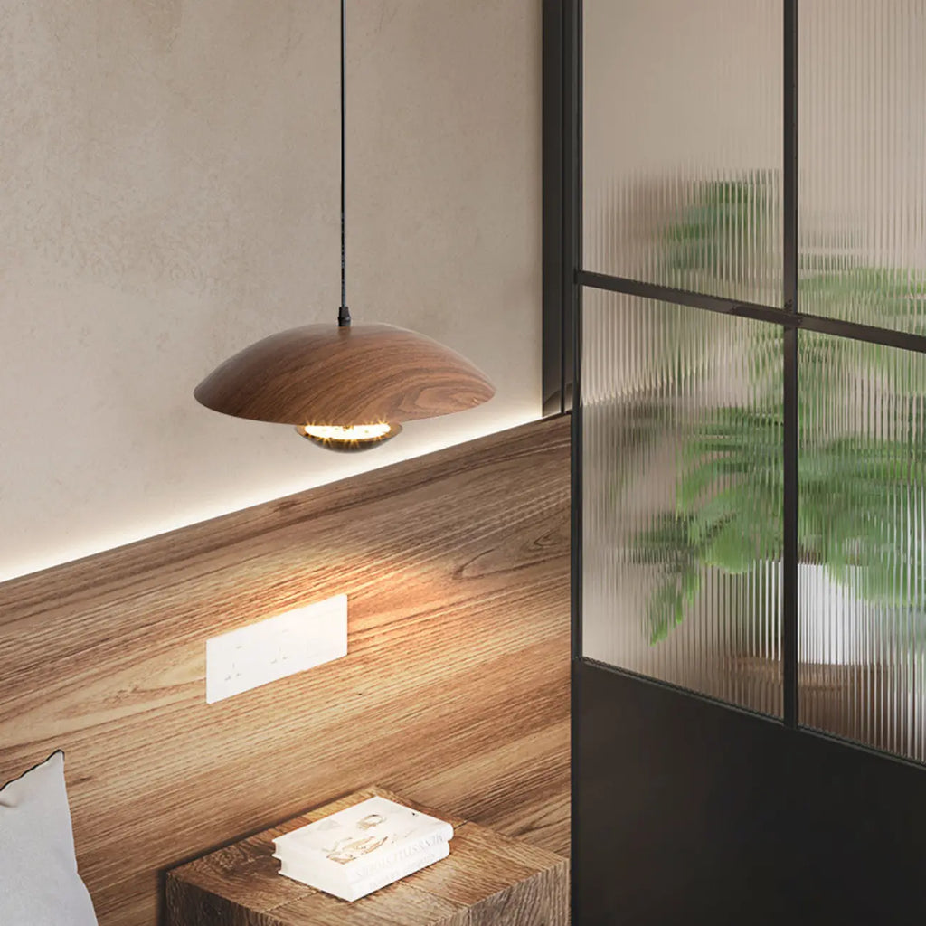 Designer Solid Wood Dome Pendant Light for Dining Room