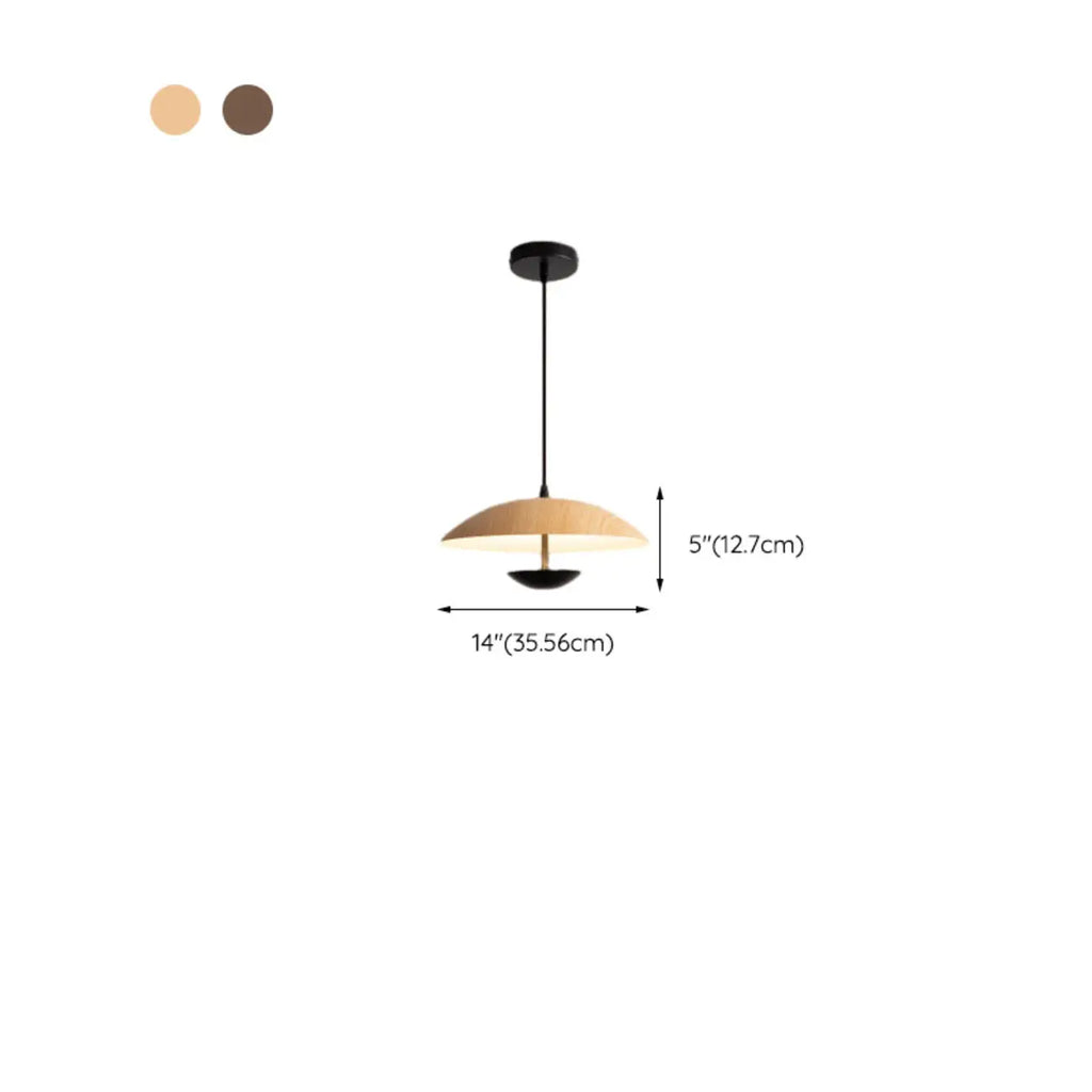 Designer Solid Wood Dome Pendant Light for Dining Room