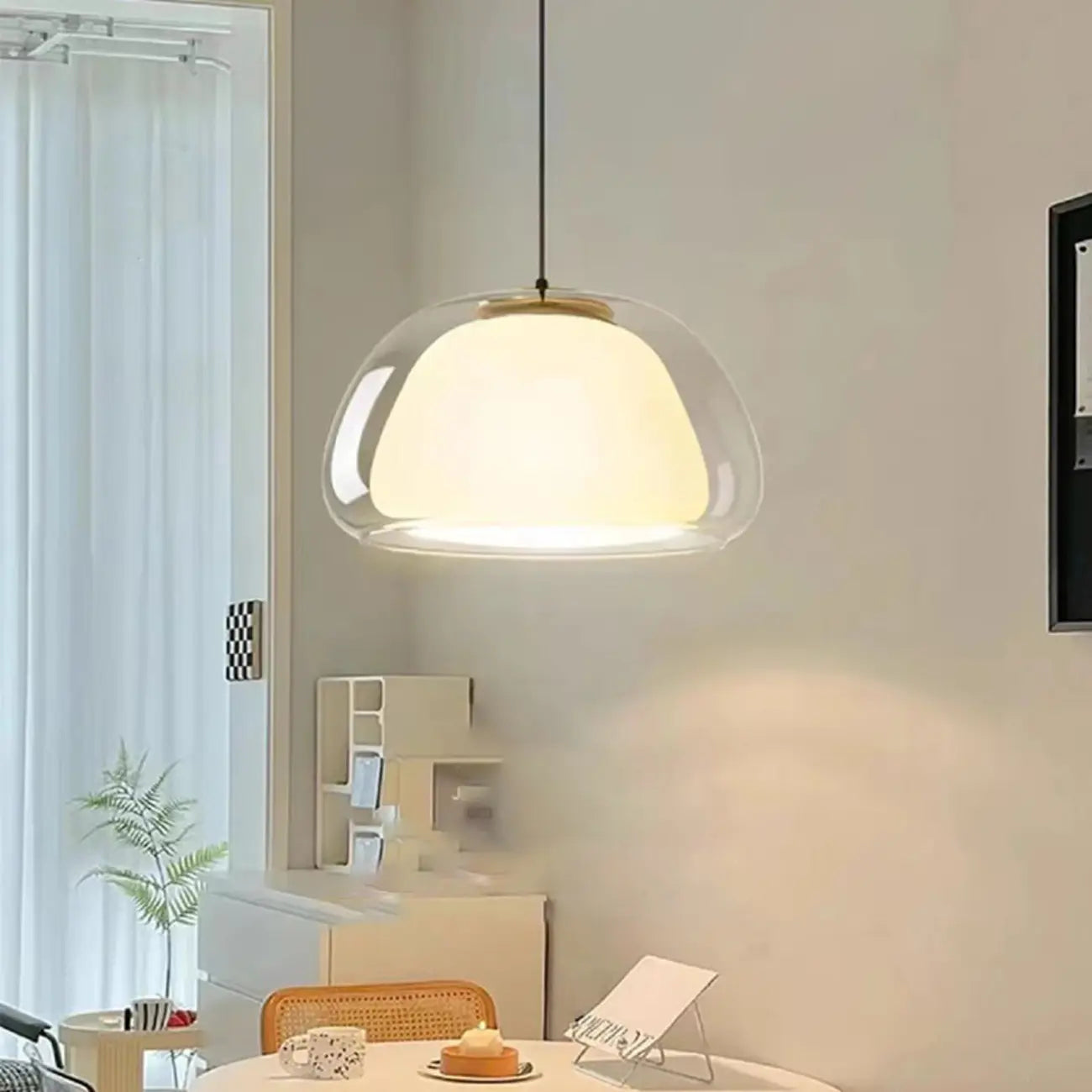 Elegant Designer LED Milk Glass Jelly Pendant Light