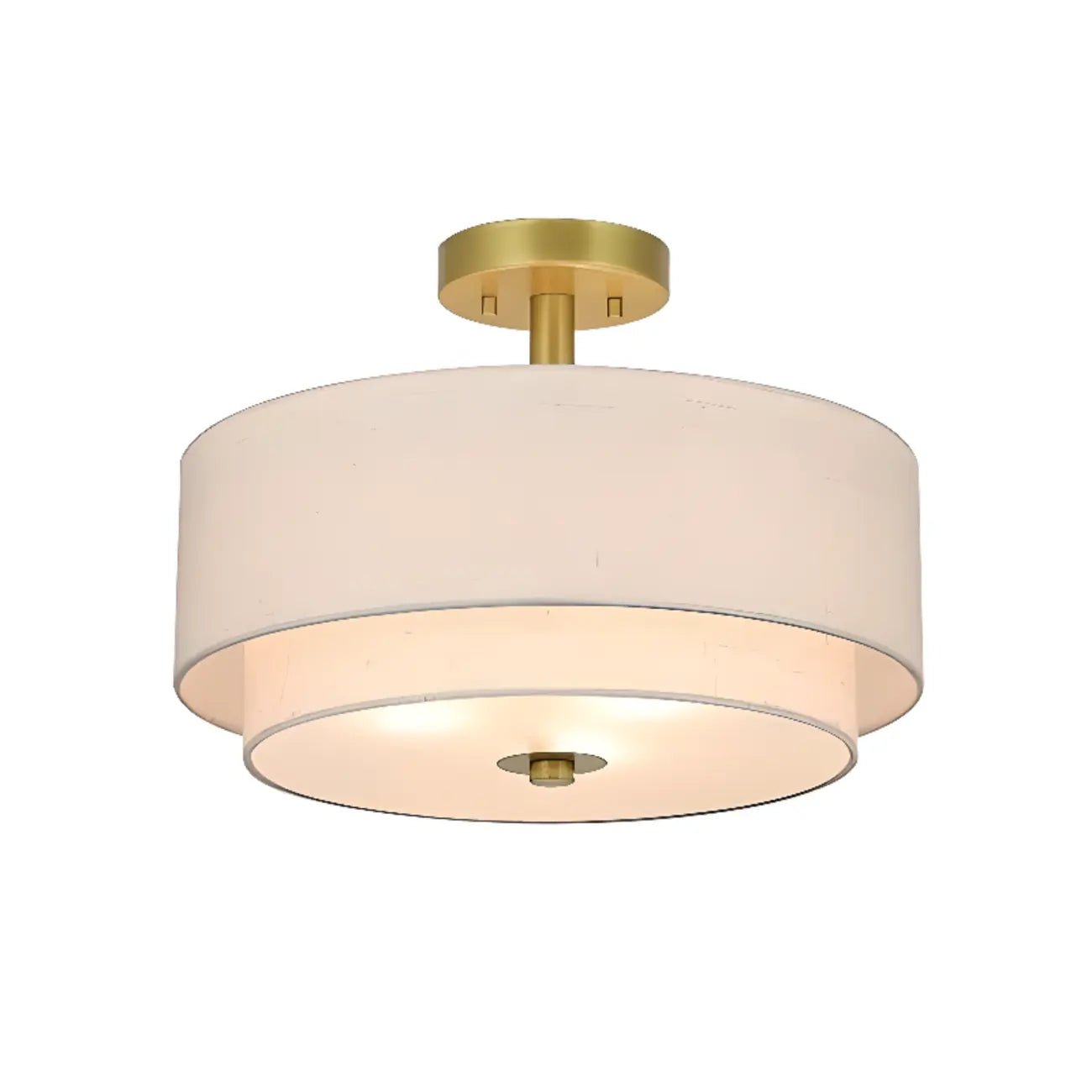 2-Tier Cylinder Fabric Ceiling Light for Modern Living Room