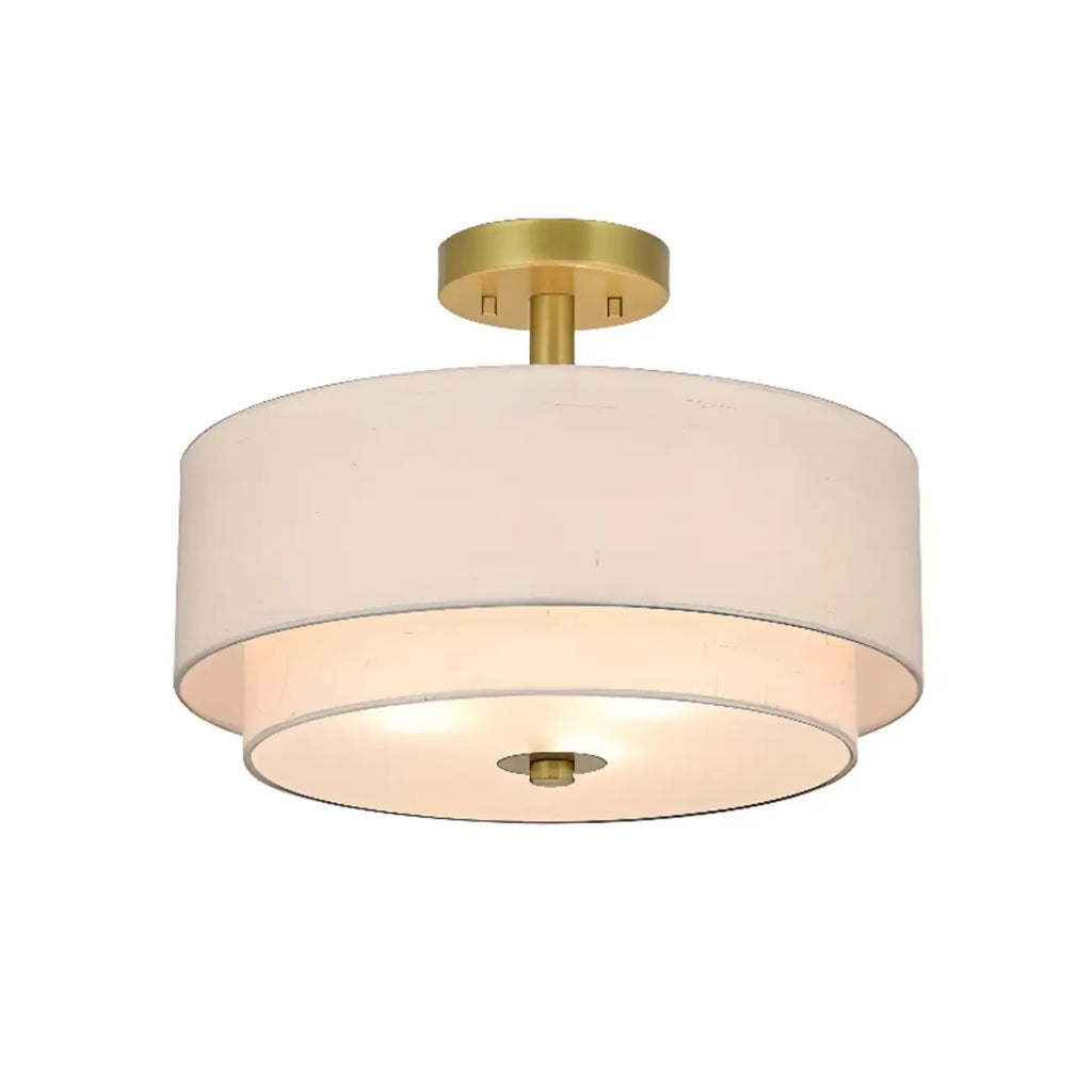 2-Tier Cylinder Fabric Ceiling Light for Modern Living Room