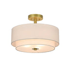 2-Tier Cylinder Fabric Ceiling Light for Modern Living Room