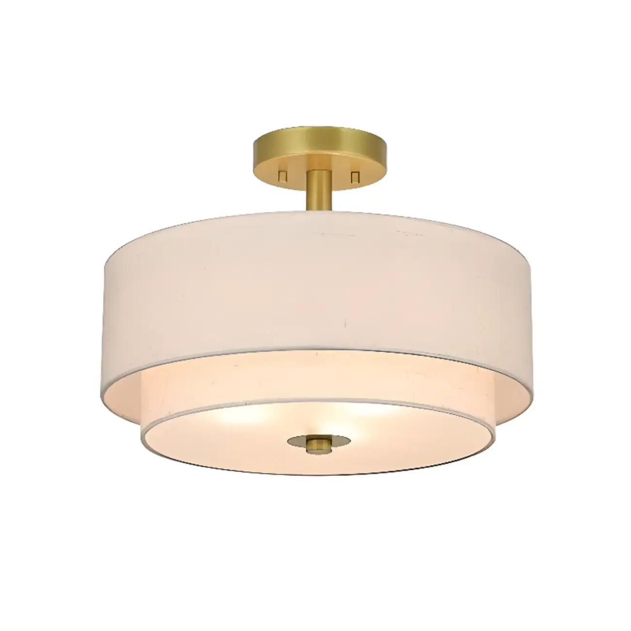 2-Tier Cylinder Fabric Ceiling Light for Modern Living Room