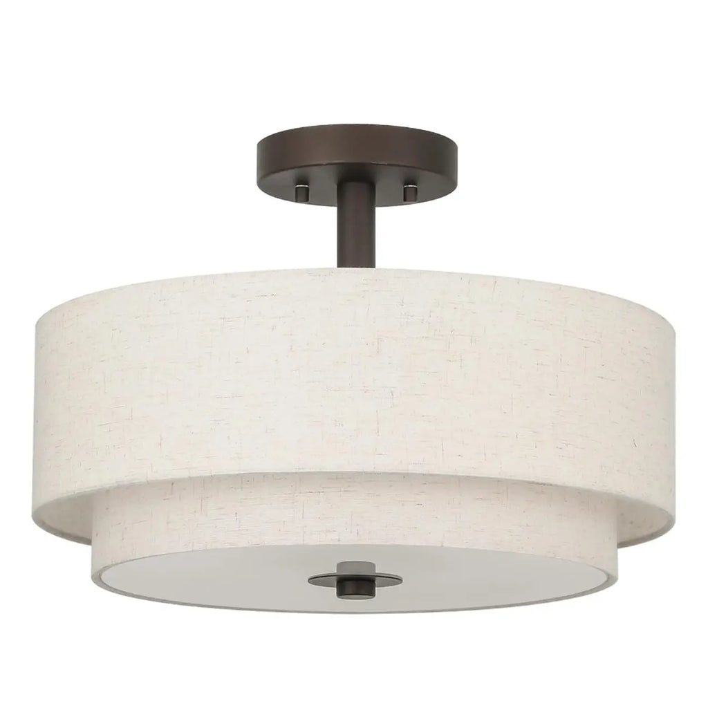 2-Tier Cylinder Fabric Ceiling Light for Modern Living Room