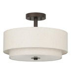2-Tier Cylinder Fabric Ceiling Light for Modern Living Room