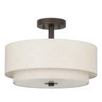 2-Tier Cylinder Fabric Ceiling Light for Modern Living Room