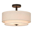 2-Tier Cylinder Fabric Ceiling Light for Modern Living Room