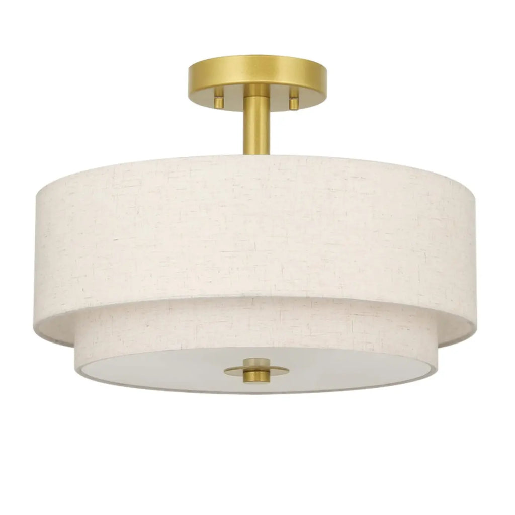 2-Tier Cylinder Fabric Ceiling Light for Modern Living Room