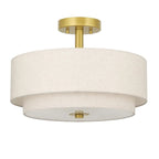 2-Tier Cylinder Fabric Ceiling Light for Modern Living Room