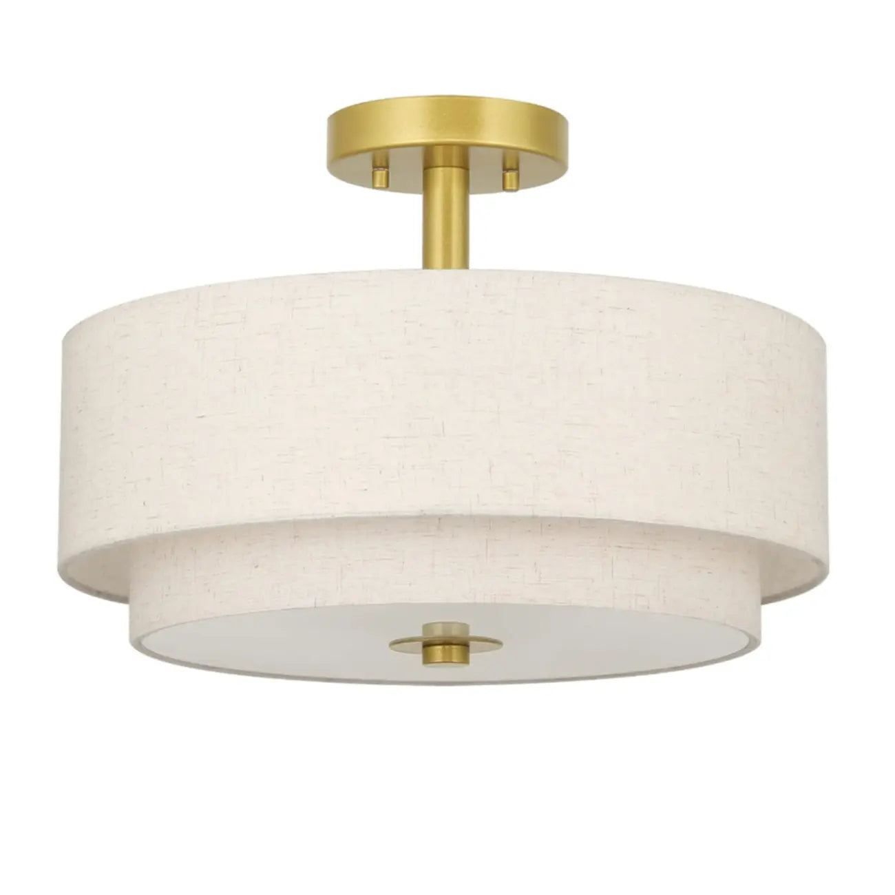 2-Tier Cylinder Fabric Ceiling Light for Modern Living Room
