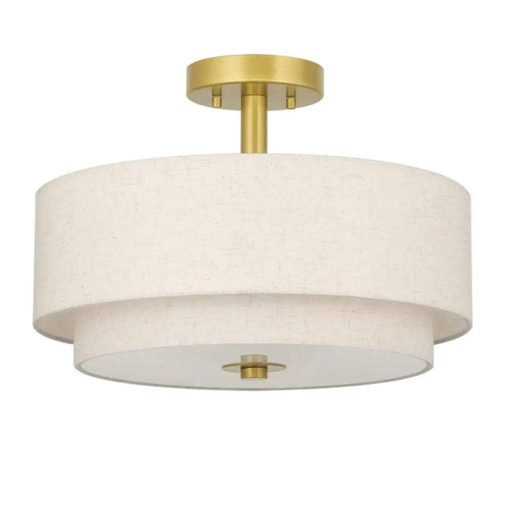 2-Tier Cylinder Fabric Ceiling Light for Modern Living Room