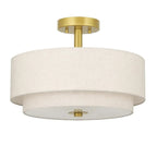 2-Tier Cylinder Fabric Ceiling Light for Modern Living Room