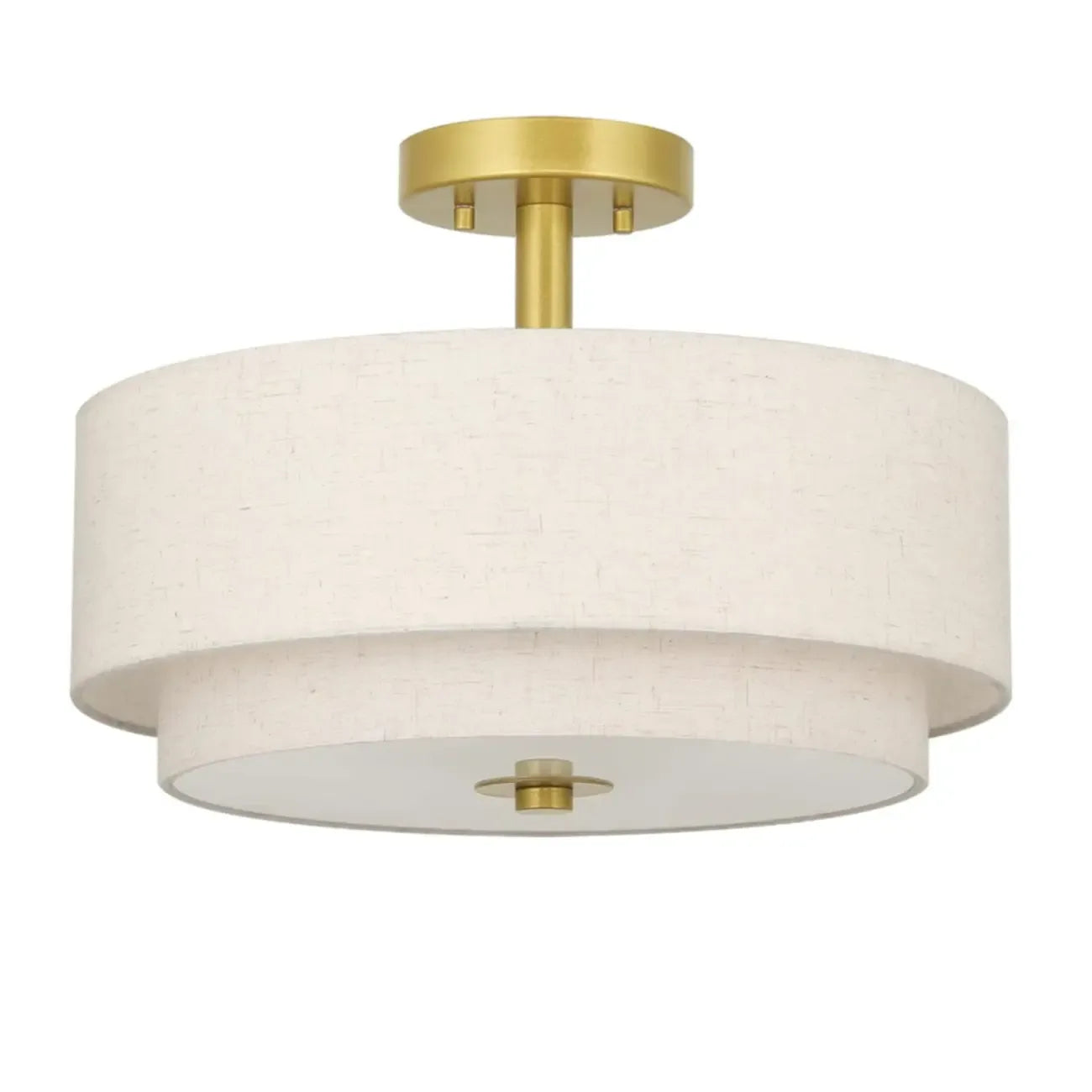 2-Tier Cylinder Fabric Ceiling Light for Modern Living Room