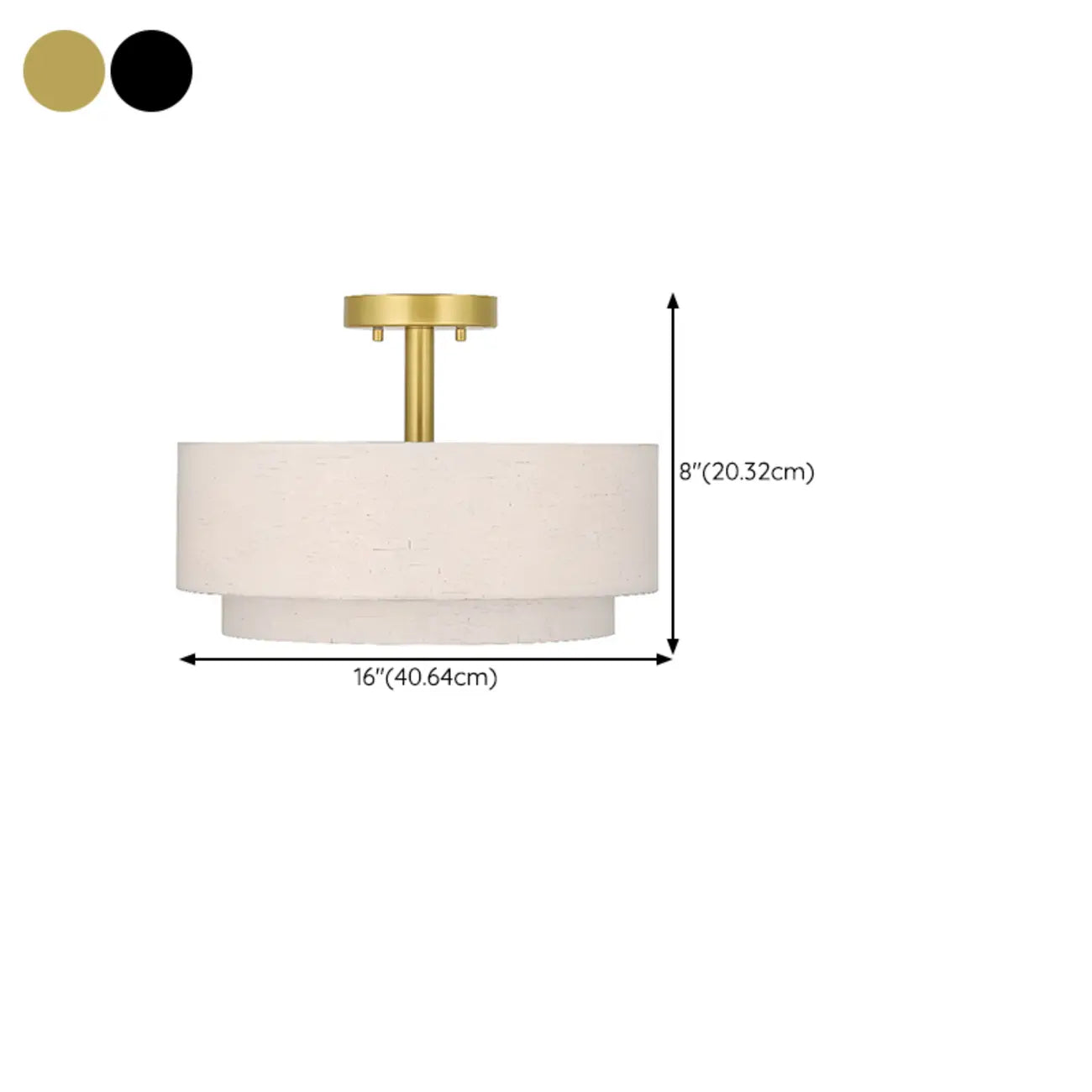 2-Tier Cylinder Fabric Ceiling Light for Modern Living Room