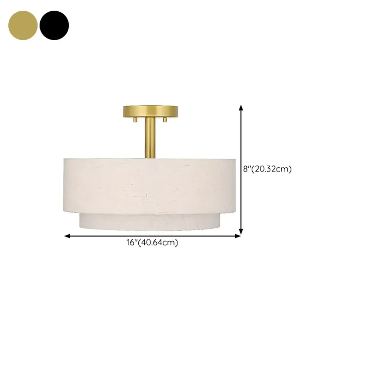 2-Tier Cylinder Fabric Ceiling Light for Modern Living Room