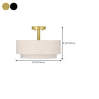 2-Tier Cylinder Fabric Ceiling Light for Modern Living Room