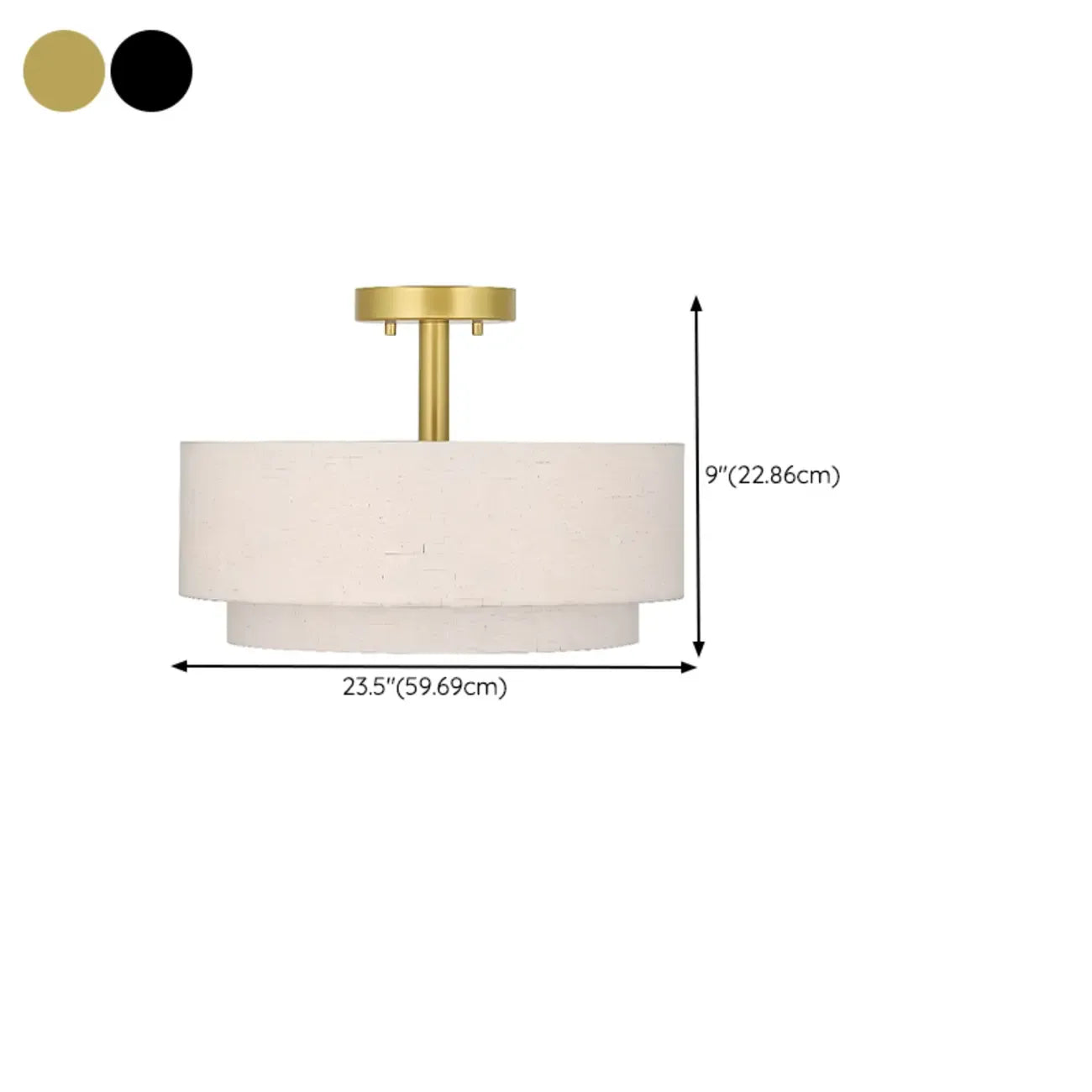 2-Tier Cylinder Fabric Ceiling Light for Modern Living Room