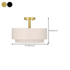 2-Tier Cylinder Fabric Ceiling Light for Modern Living Room