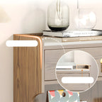 Brown Wood Glass Door Kitchen Hutch Cabinet with Storage