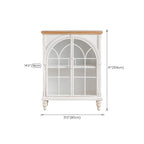 Classic Wooden Display Cabinet with White Curved Doors for Home