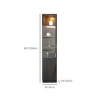 Black Glass Doors Wood Large Display Cabinet with Drawers
