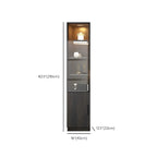 Black Glass Doors Wood Large Display Cabinet with Drawers