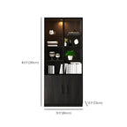 Black Glass Doors Wood Large Display Cabinet with Drawers