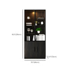 Black Glass Doors Wood Large Display Cabinet with Drawers