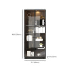 Black Glass Doors Wood Large Display Cabinet with Drawers