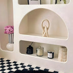 Contemporary White Wood Open Storage Display Cabinet