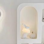 Contemporary White Wood Open Storage Display Cabinet