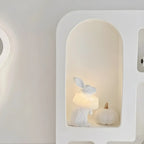 Contemporary White Wood Open Storage Display Cabinet